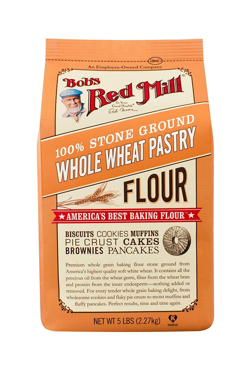 Bob's Red Mill Whole Wheat Pastry Flour 5 lbs Pack of 2