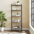 thumbnail image 3 of 72 inch Metal and Grey Wash Wood Ladder Shelf, 3 of 7