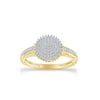 1/4 Cttw Carat Round Cut Natural White Diamond Promise Ring For Women's In 14K Yellow Gold Over Sterling Silver (0.25 Cttw, J-K Color, I2-I3 Clarity), Ring Size-11.5