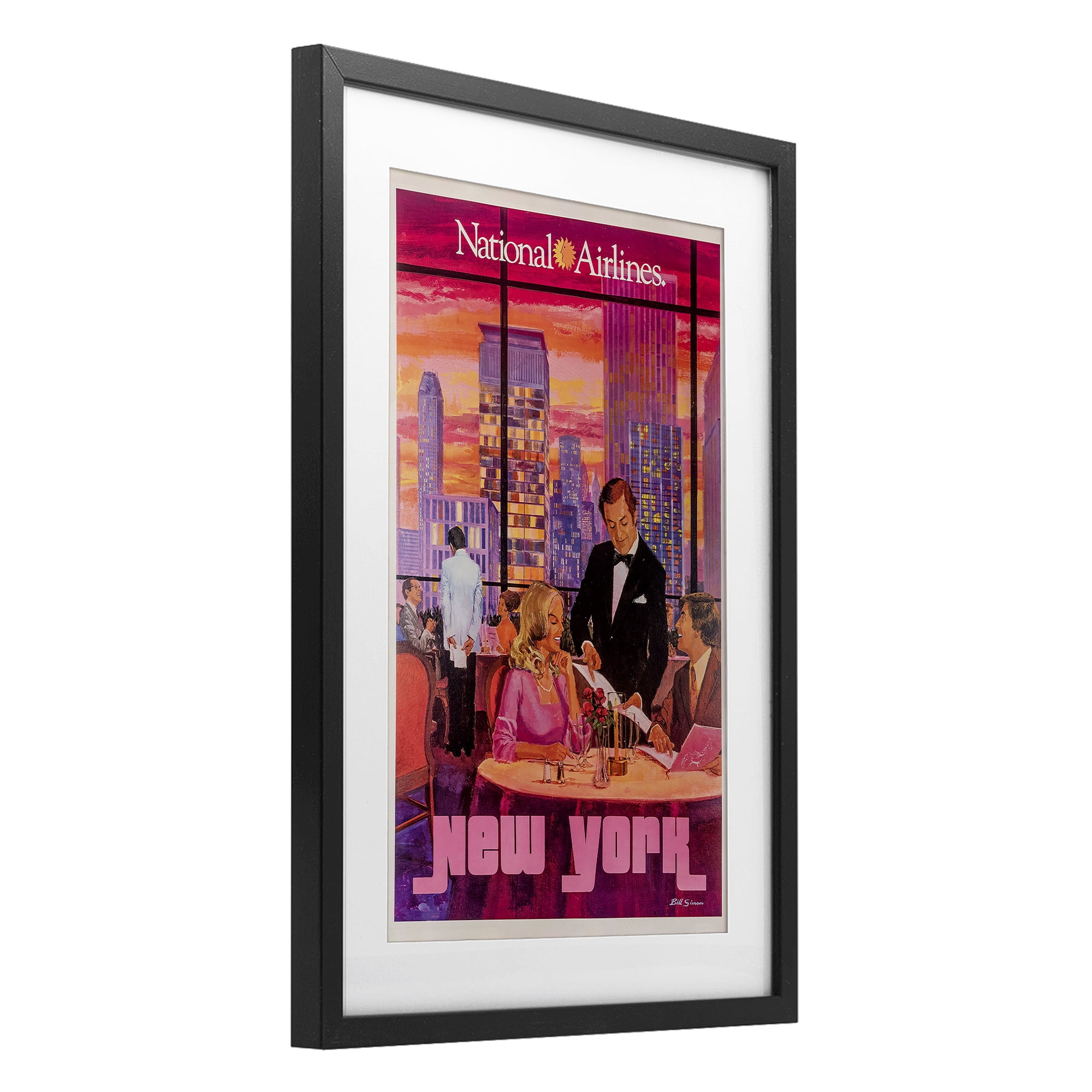 Stupell Industries Vintage New York Dining Black Framed Print Under Glass, design by Vintage Posters