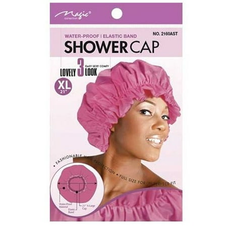 Magic Brand Waterproof Shower Cap w/ Elastic Band Extra Large-Assorted (Best Waterproof Shower Cap)