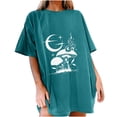 thumbnail image 1 of Blusa de manga corta de verano con estampado de sol y luna gótica vintage para mujer Pompotops hfajkhk140761, 1 of 7