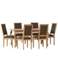 thumbnail image 2 of Noble House Fescue Fabric Upholstered Wood Expandable 7 Piece Dining Set, Natural Brown and Brown, 2 of 17