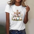 thumbnail image 5 of Womens Easter Tops 2025 Summer Trendy Easter Themed Round Neck Short Sleeve T-Shirt Top, 5 of 5