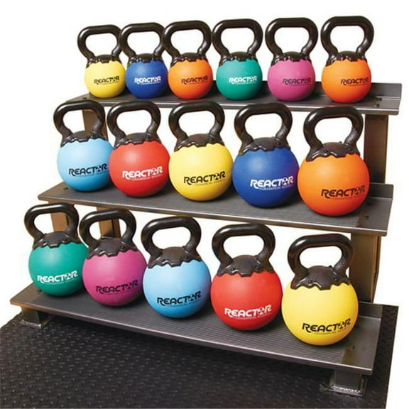 SSN 3-Tier Kettlebell Storage Rack, Steel Construction, 33"H x 45"W x 23"D, 78.5 lbs