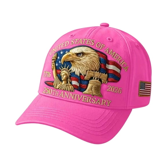 USA 250th Anniversary Hat, America 250 Hat Adjustable 250th Anniversary Printed Patriotic Baseball Caps, Tribute Retro Washed Hat