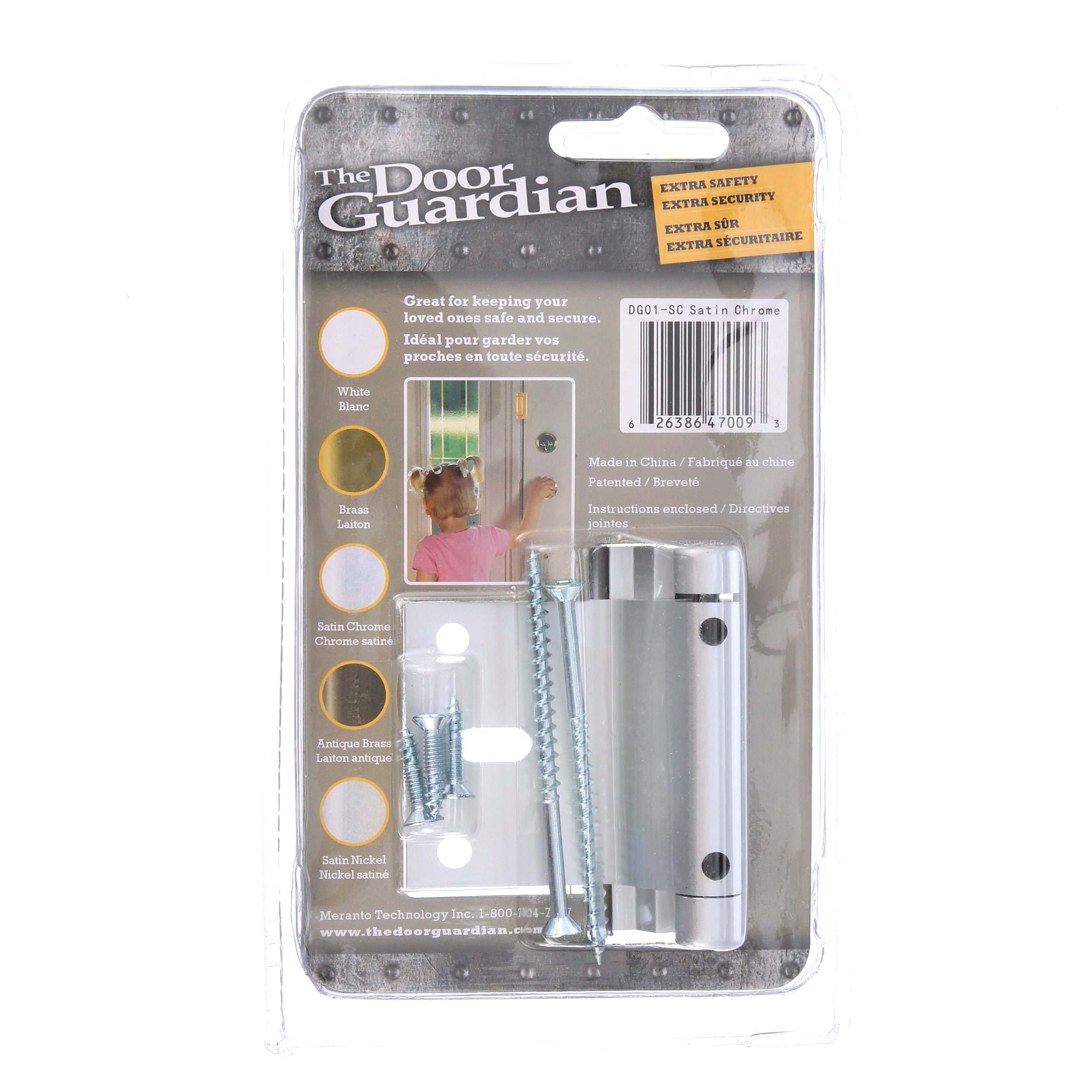 The Door Guardian DG01-SC Door Guardian - Satin Chrome