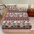 thumbnail image 3 of ZIATUBLES 3-Piece Twin XL Size Sheet Set, Soft Cooling Polyester Bedding-Breathable and Comfortable for All-Season Use, 1 Fitted Sheet and 2 Pillowcases, Aztec Cow Print, 3 of 9
