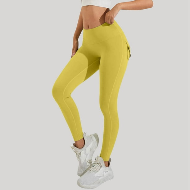 WILLBEST Pantalones de Yoga de Cintura Alta Para Mujer Con Bolsillos Cargo, Antisentadillas, No Transparentes, Para Correr, Gimnasio y Ropa Deportiva. Extra Grande