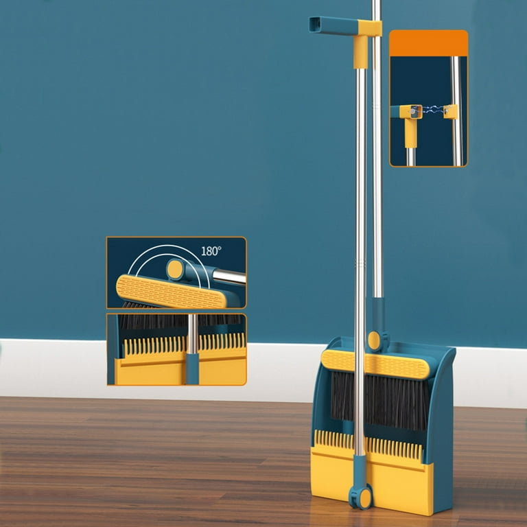 Broom and Dustpan Set for Home Kitchen Room Lobby with 52 Long Handle  Standing