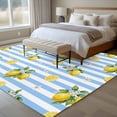 thumbnail image 5 of Summer Fruit Washable Living Room Rugs 5'x7', Watercolor Yellow Lemon Rustic Flower Blue Stripes Low Pile Throw Large Area Rugs Non-Slip Sturdy Edge Binding Carpet for Dining Room Bedside Kitchen, 5 of 9