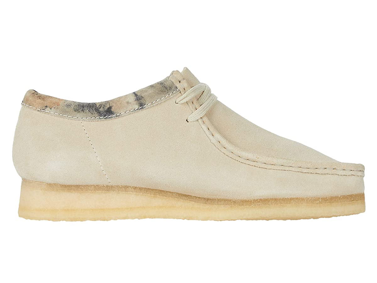 off white clarks wallabees