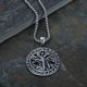 thumbnail image 3 of Collar con colgante de amuleto de runas de vikingos nórdicos, collar con colgante de runas de pentagrama del árbol de la vida, talismán nórdico, 3 of 5