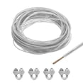 thumbnail image 1 of Uxcell 3/32 Clear Vinyl Coated Wire Rope 49ft Galvanized Steel with 4PCS M3 Loop Sleeves, 1 of 7