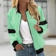 thumbnail image 1 of Chaquetas y abrigos casuales de manga larga sin capucha para mujer, moda informal, color sólido, con bolsillo y cremallera, chaqueta de poliéster para mujer, 1 of 5