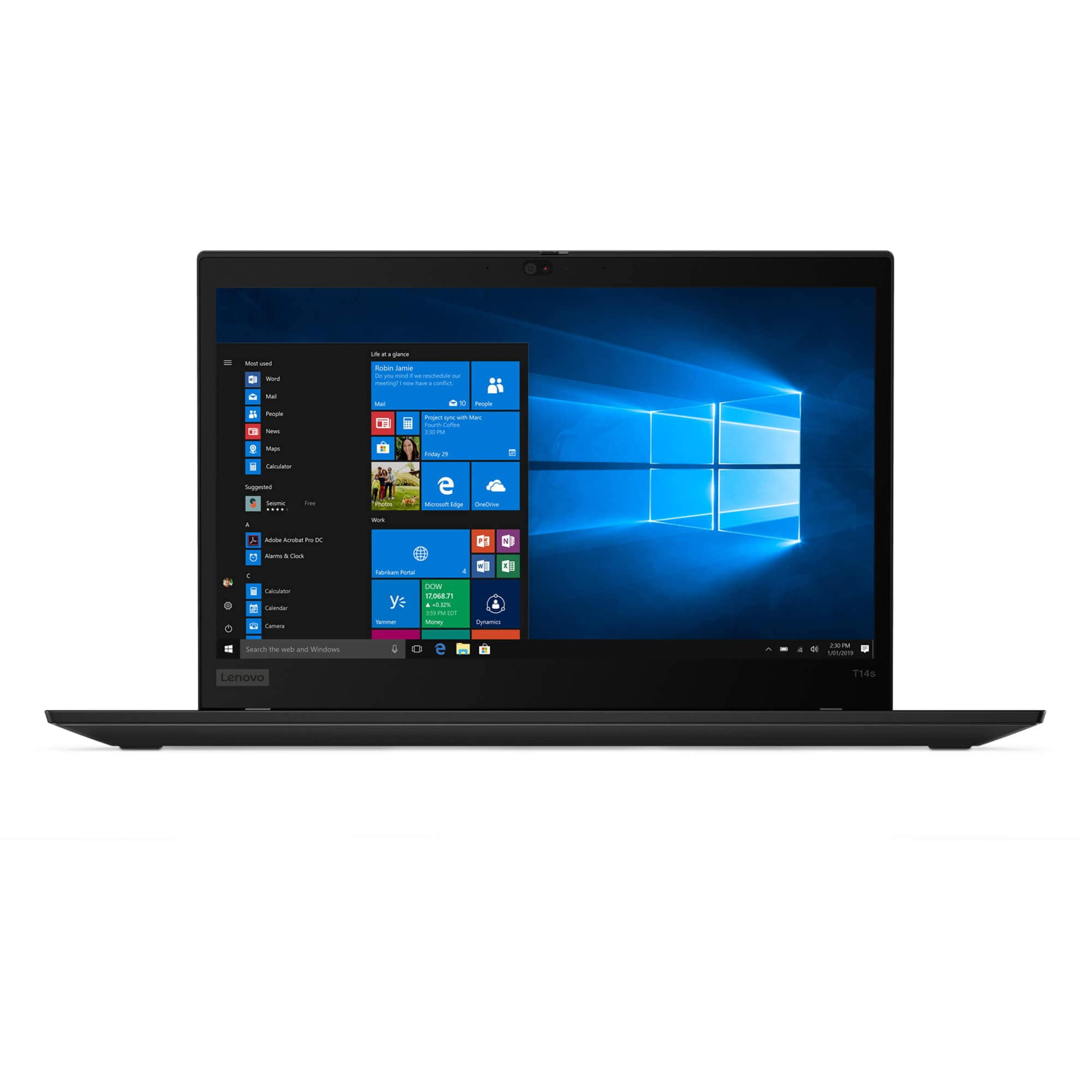 Lenovo ThinkPad T14s Gen 1 20T0 - 180-degree hinge design - Intel Core i5 - 10210U  up to 4.2 GHz - Win 10 Pro 64-bit - UHD Graphics - 8 GB RAM - 512