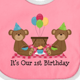 thumbnail image 4 of Inktastic Twins 1st Birthday Bears Boys or Girls Baby Bib, 4 of 4