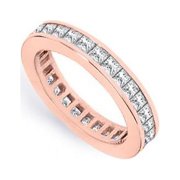 Fine Jewelry Vault UBAGVRSQ150CZ1602 One & Half CT CZ Eternity Band in 14K Rose Gold Vermeil, 31 Stones