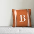 thumbnail image 2 of Creative Products Orange Farmhouse Stripes Monogram 18x18 Spun Poly Pillow, 2 of 2