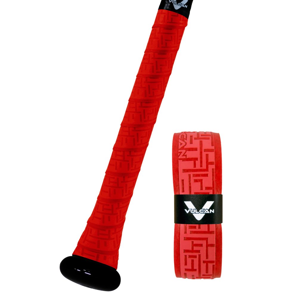 Vulcan 1.75mm Bat Grip, Bright Red