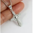 thumbnail image 3 of Women's Cross Pendant 2 Ct Round Cut White Moissanite 14K White Gold Plated, 3 of 3