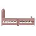 thumbnail image 6 of Bellemave Upholstered Twin Bed Frame, Twin Size Daybed Frame with Classic Stripe Shaped Headboard, Wood Twin Sofa Bed for Bedroom (Pink), 6 of 8