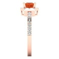 thumbnail image 3 of 0.89 ct Princess Cut Simulated Red Diamond with Simulated Diamond Halo Accents 18K Rose Gold Womens Engagement Ring, 3 of 5
