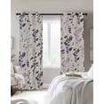 thumbnail image 4 of Purple Pink Botanical Blackout Curtains for Bedroom Living Room Darkening Curtains 96 Inches Long Rustic Country Spring Floral Summer Leaf Window Curtain 2 Panels Set Window Treatment Drapes 52"x96", 4 of 9