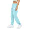 thumbnail image 6 of Jacenvly New Women's New Arrivals Women Casual Trousers Plus Velvet Running Fitness Sports Pants Quick Drying Elastic Waisted Flowy Pants for Women Sky Blue, 6 of 7