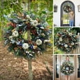 thumbnail image 2 of 14 Inch Winter Wreaths for Front Door Indoor Outdoor Wreaths Christmas Wreath Winter Wreath,Wreath for Home Christmas Wall Fireplace Window Party Holiday Decor(Green), 2 of 7