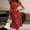 Red, variant on MORTTIC Women's Floral Print Square Neck Short Sleeve A-Line Midi with Button Detail Slit Boho Summer Dress Red,S