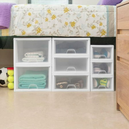 Sterilite - Clear Plastic Stacking Storage Drawer Container Box (12 Pack)