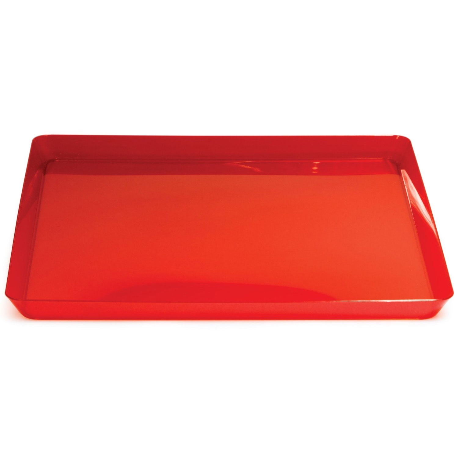 Trendware 11 1/2" Translucent Red Square Plastic Trays