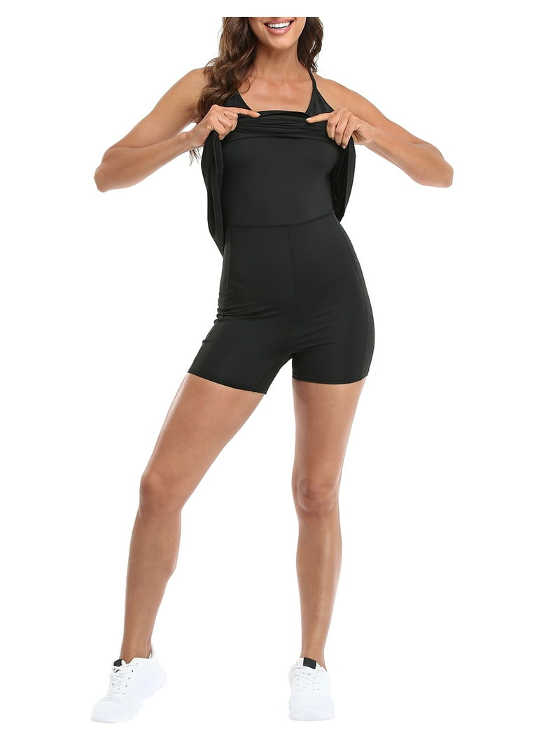 HDE Active Dress with Built-in Shorts, Sleeveless Moisture-Wicking Athletic  Dress, Black, Size L - Walmart.com