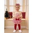 thumbnail image 3 of Loicainy Infant Baby Girl Christmas Outfit 3 6 12 18 Months Letter Romper Striped Shorts Headband Stockings Clothes Set, 3 of 9