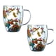 thumbnail image 1 of Tazas de Café de Vidrio Transparente de Doble Pared Tazas de Vidrio Transparente con Asa de Vidrio con Doble Aislamiento con Flores para Agua Fría y Caliente, 1 of 5