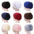 thumbnail image 2 of SPRING PARK Adult Pure Color Muslim Hijab Turban Arabic Head Scarf Flower Women Chemo Cap Cotton Bandana, 2 of 3