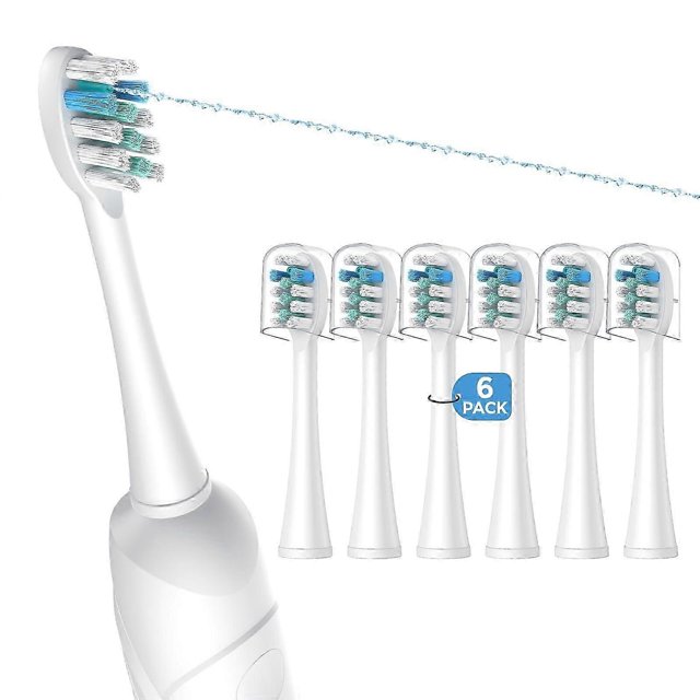 6 Pack Toothbrush Replacement Heads Compatible with WaterPik Sonic Fusion 2.0 Flossing