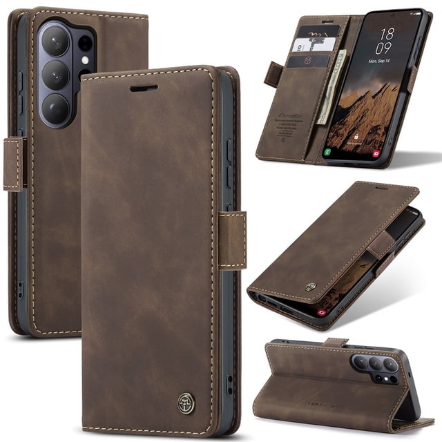 CaseMe Funda de Cuero para Samsung Galaxy S26 Ultra 5G, Funda de Cuero con Tapa y Tarjetero con Cierre Magnético a Prueba de Golpes Funda Protectora para Teléfono Samsung Galaxy S26 Ultra 5G 6,9"