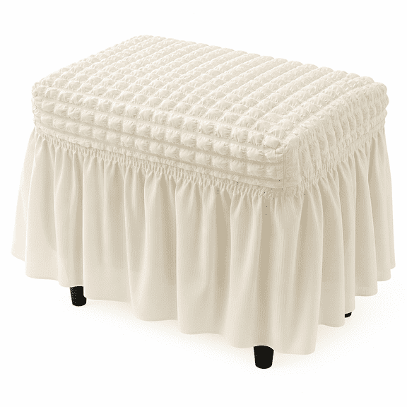 FURMORA Rectangle Stretch Ottoman Slipcover,Ottoman Cover,Chair Cover Footstool Protector for Living Room Bedroom