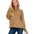 thumbnail image 2 of Zenana Women's Casual Hooded Brushed Melange Hacci Relaxed Fit Light Sweater, 2 of 4