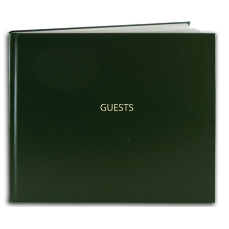 Bookfactory Guest Book (120 Pages) / Guest Sign-In Book/Guest Registry/Guestbook - Green Cover, Section Sewn Hardbound, 8 7/8"" X 7"" (Log-120-Guest-A-Lgt25)