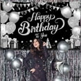 thumbnail image 3 of KatchOn, Silver Happy Birthday Banner - Large, 72x44 Inch | Happy Birthday Decorations for Men, Women, Boys and Girls | Birthday Backdrop For Silver Party Decorations, 3 of 4