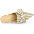 thumbnail image 4 of BLISSFUL STEP Mules à Talon Bloc à Rayures avec Nœud pour Femmes, 4 of 5