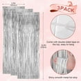 thumbnail image 3 of 3 Pack Silver Fringe Backdrop Curtain, 3.3x6.6 FT Tinsel Streamer for Photography Background, New Years Eve Birthday Party Decor, Graduation Shower Decorations, 3 of 6