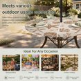 thumbnail image 6 of Round Outdoor Tablecloth with Umbrella Hole and Zipper, Brown Coastal Summer Tablecloth with Elastic Waterproof, Coral Shell Starfish Nautical Retro Patio Table Covers for 45" - 54" Pool Tables, 6 of 9