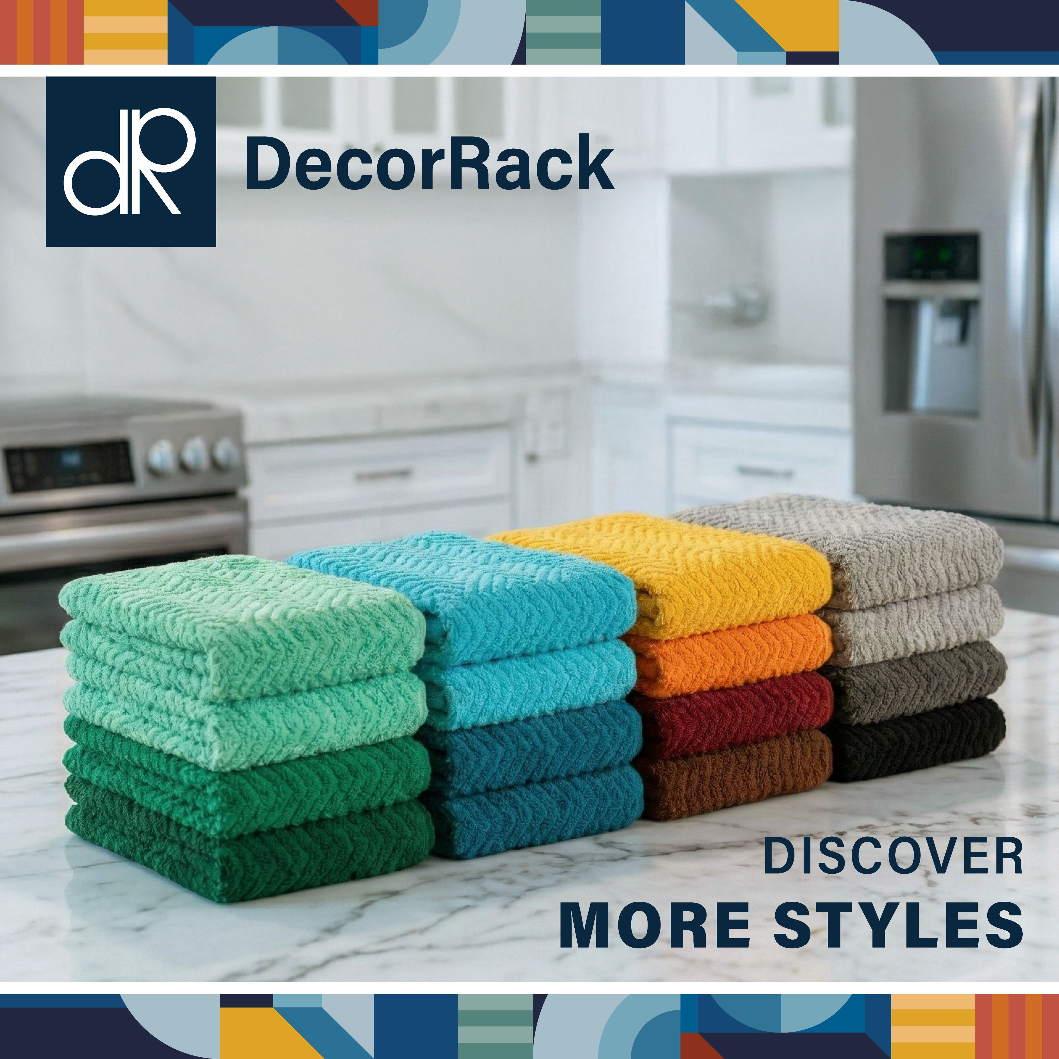 DecorRack Large Kitchen Towels Set of 4, Dish Towels, 100% Cotton, 15" x 25" Quick Drying Hand Kitchen Towels, Fall Assorted (4 Pack)