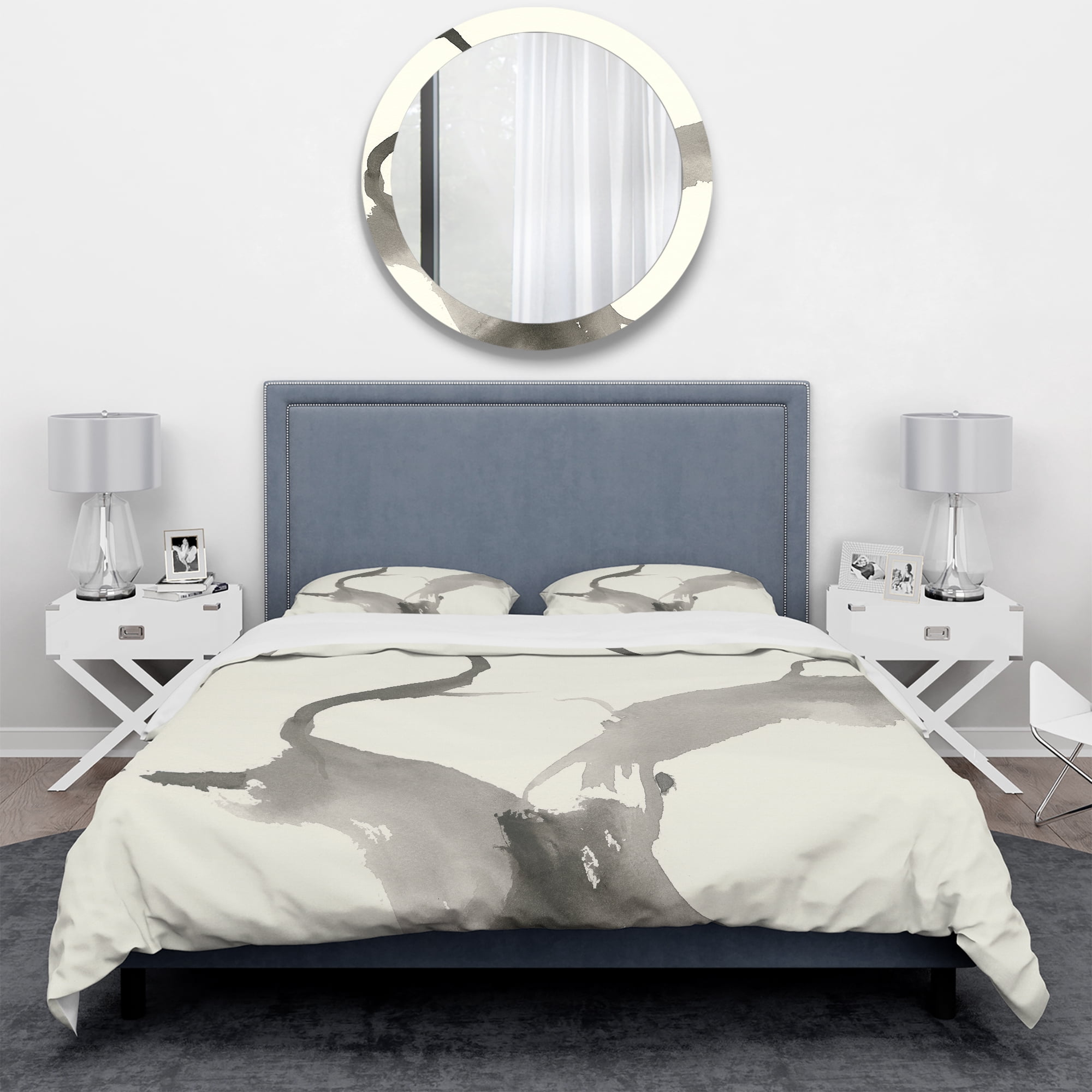 Designart 'minimal geometric Gesture II' Geometric Duvet Cover Set