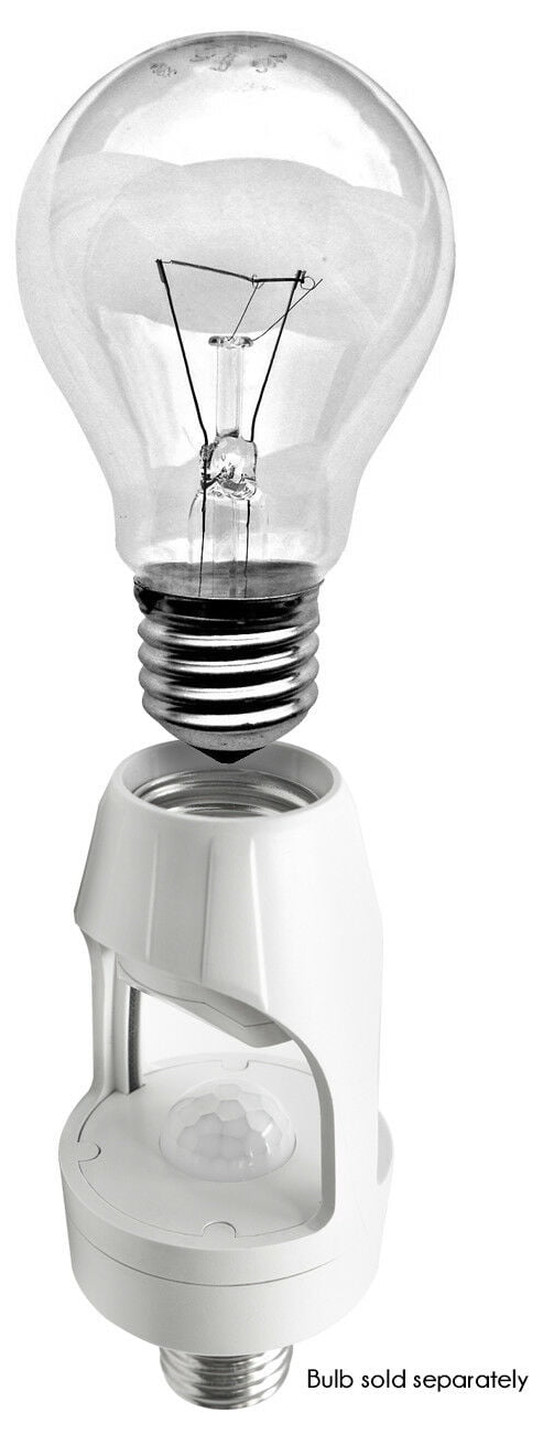 LED Concepts 180° Motion & Dusk-to-Dawn Sensor Light Bulb Socket Cap, 4-Pack