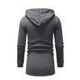thumbnail image 3 of Handshe Men's Stylish Solid - Color Letter - Spliced Long - Sleeve Hooded Casual Jacket, 3 of 7